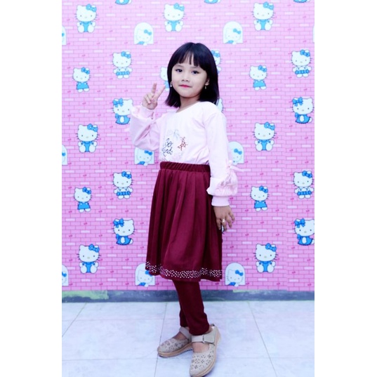 CELANA ROK ANAK TRENDY--CELANA ROK REMPEL --LEGGING ROK MAYUNG--ROK CELANA PANJANG TERMURAH USIA 4-6 TAHUN