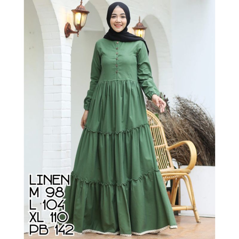 gamis cantik linen dan fanel