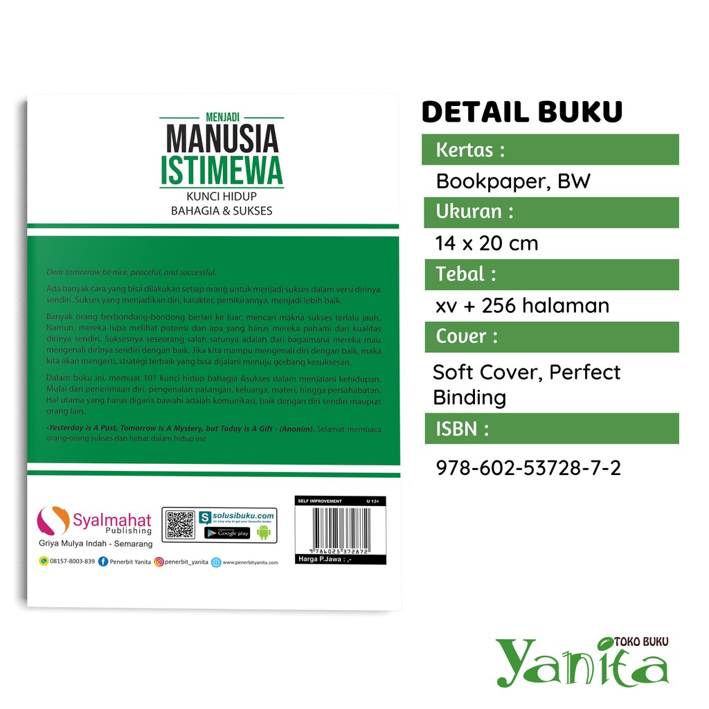 Syalmahat Publishing Buku Motivasi Inspirasi Pengembangan Diri Menjadi Manusia Istimewa Kunci Hidup Bahagia Dan Sukses-2