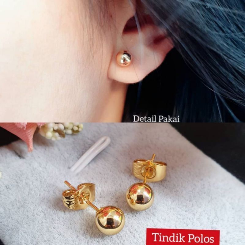 Anting Emas Giwang Bola / Anting wanita XUPING