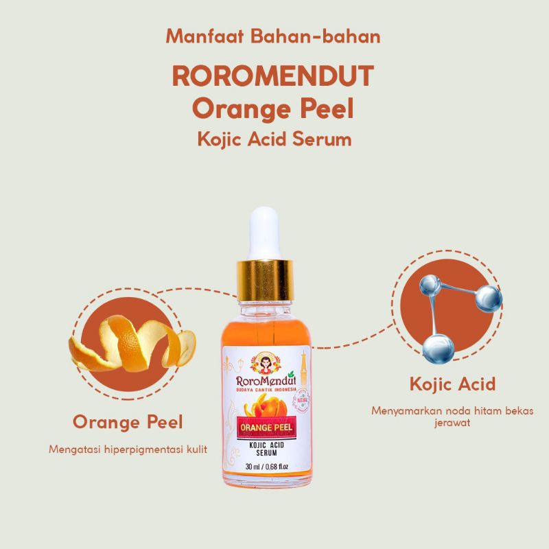 Roro Mendut orange peel kojic acid serum &amp; Essence Wajah