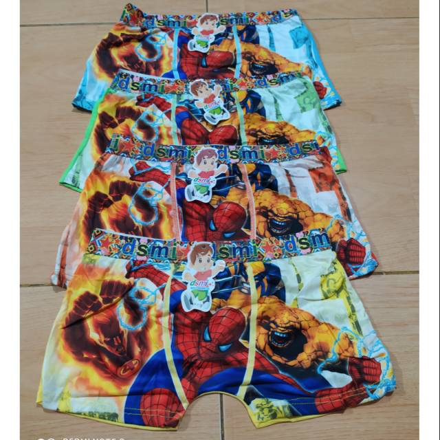 Boxer Anak Laki laki Motif Super Hero