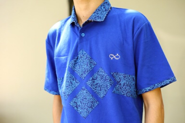 Loyal Kaos Polo Batik Biru Modern Pria M L XL XXL