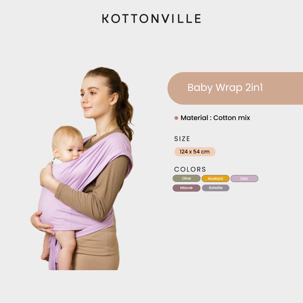 Kottonville - Gendongan Anak Bayi Baby Wrap 2in1 Laki-Laki dan Perempuan