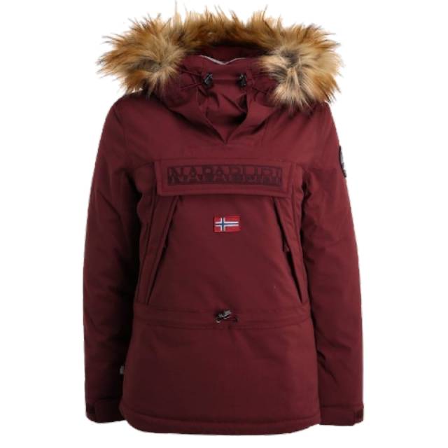 Napapijri Skidoo Eco Fur Anorak Jacket - Bordeaux
