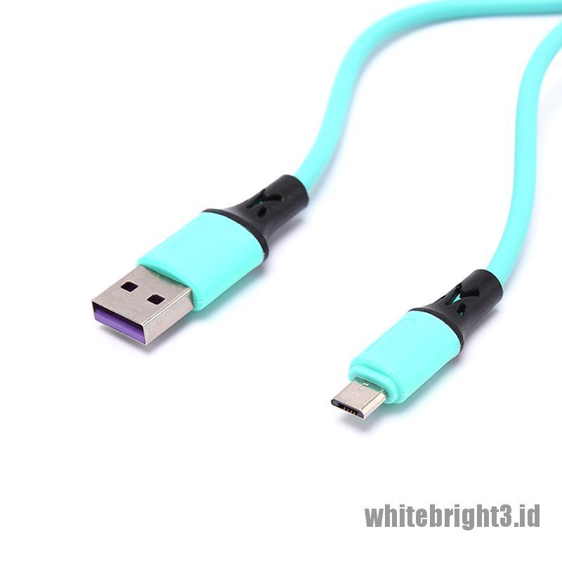 &lt; White3 &gt; Kabel Data / Charger USB 5A Fast Charging Bahan Silikon Panjang 1.2m / 1.8m