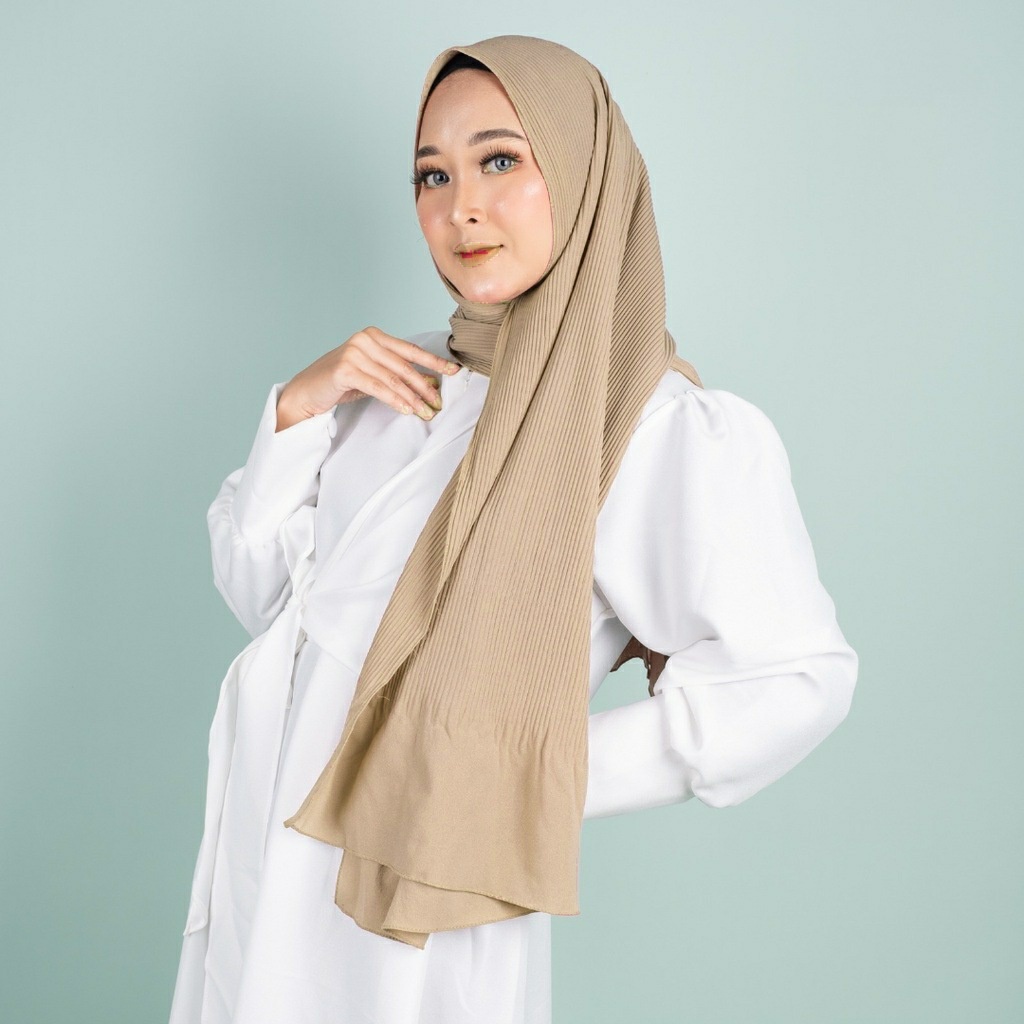 𝗖𝗮𝗿𝗲.𝗶𝗻 Pashmina Plisket Duyung Shawl 180x75 PREMIUM QUALITY (Tidak Full)-Coksu