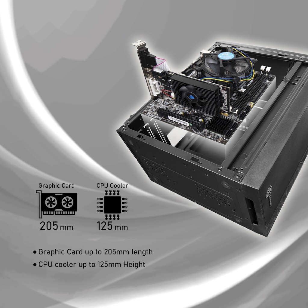 Casing Office Pro KR 22 Vurrion Free Include PSU 500Watt Case Casing Standard Micro Atx Matx Resmi