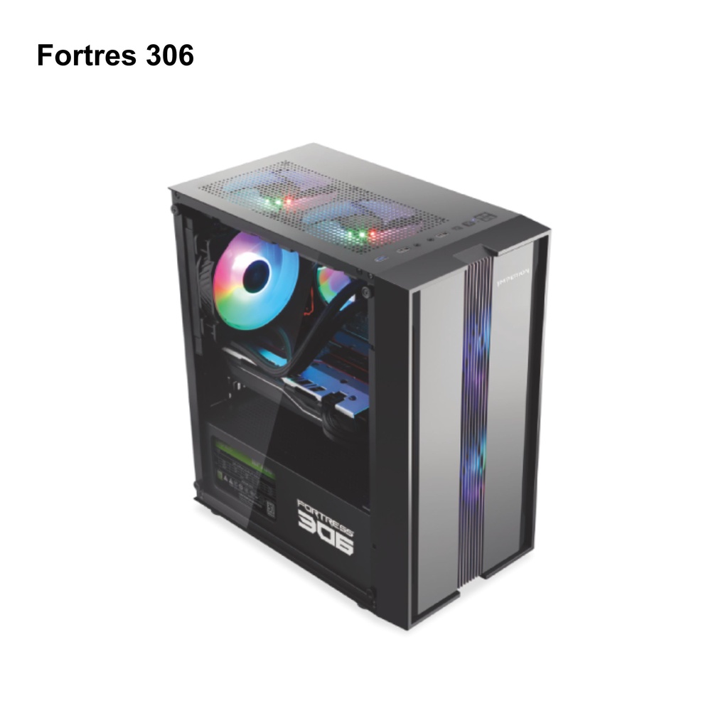 casing pc imperion fortress 306 gaming pc case free 3 fan