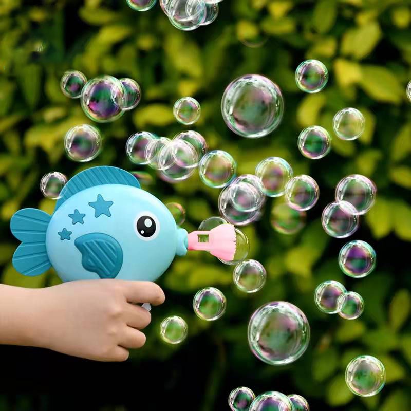 HIPPO LAND Mainan Anak Pistol Gelembung Lumba Lumba Machine Electric Galting Bubble Gun Outdoor 78