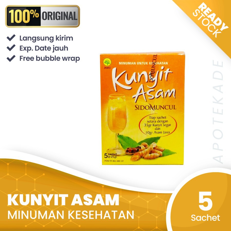 TERBARU!! Menghilangkan Bau Badan / Menghilangkan Nyeri Haid / SidoMuncul Kunyit Asam 5's 1 Box