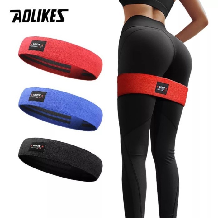 PAKET AOLIKES LEG HIP RESISTANCE BAND KAKI SUPPORT SLEEVE FITNESS YOGA