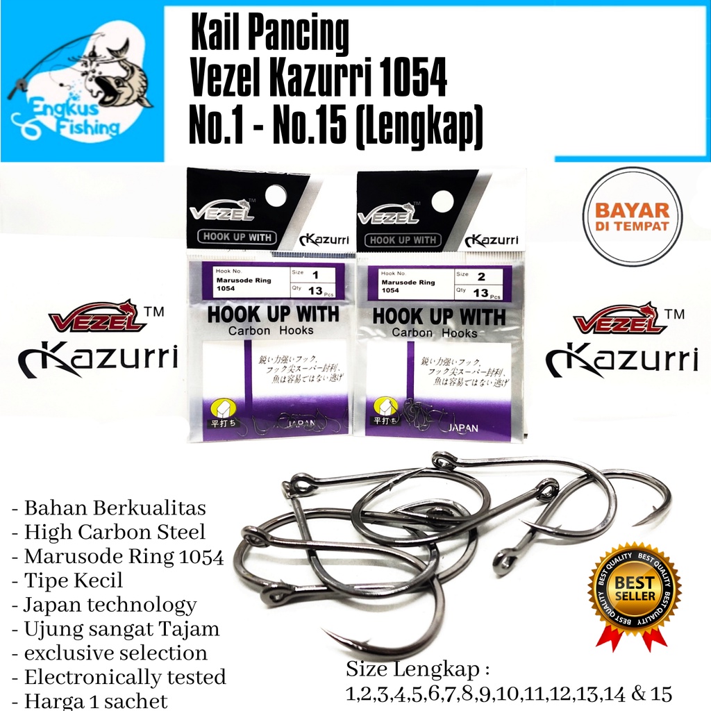 Kail Pancing Vezel Kazurri Marusode Ring 1054 Kecil (No.1-15 Lengkap) Murah - Engkus Fishing