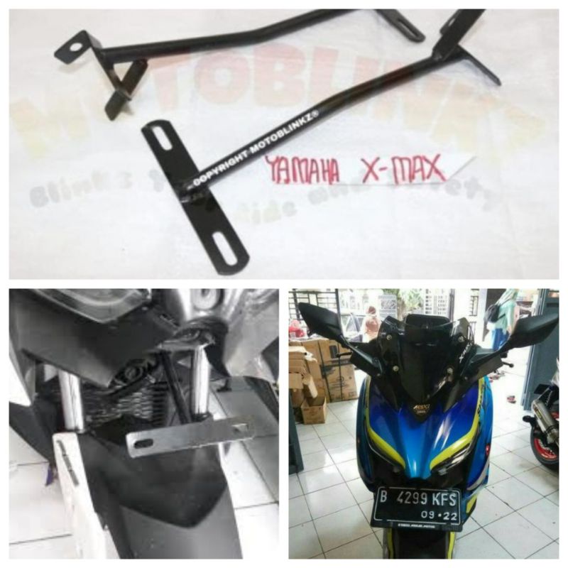 breket plat no depan xmax 250 bracket plat no xmax 250 dudukan plat no depan xmax 250