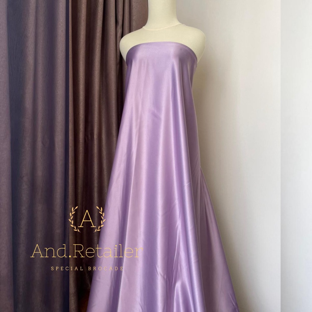 Kain Satin Bridal Duchess Dutchess Warna Lilac Bahan Gaun Pengantin Saten Heavy Kaku