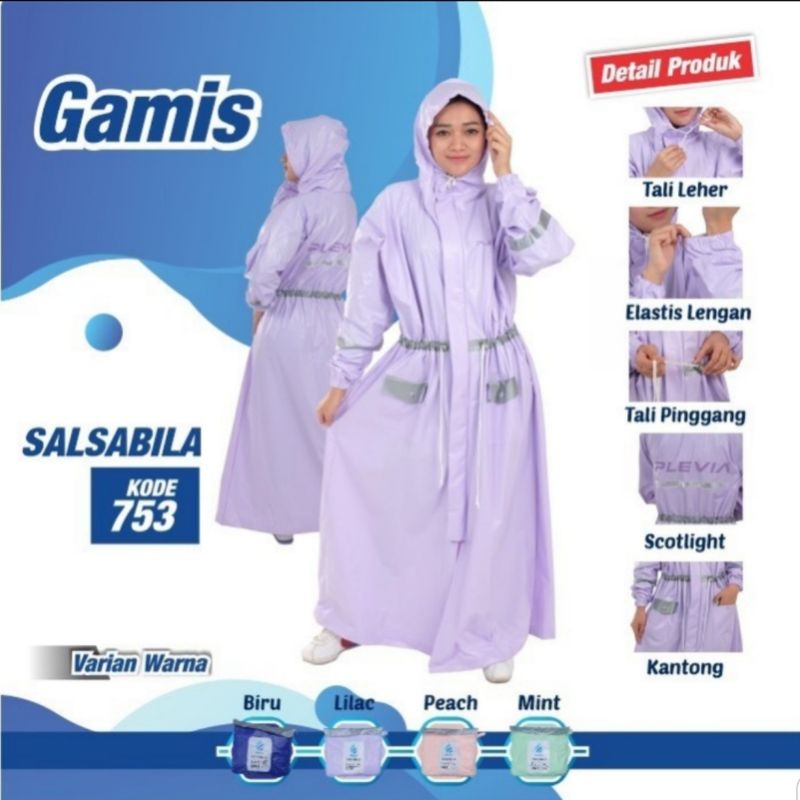 Jas Hujan Wanita Gamis Muslimah Hijaber Syari Rok Plevia SALSABILA 753