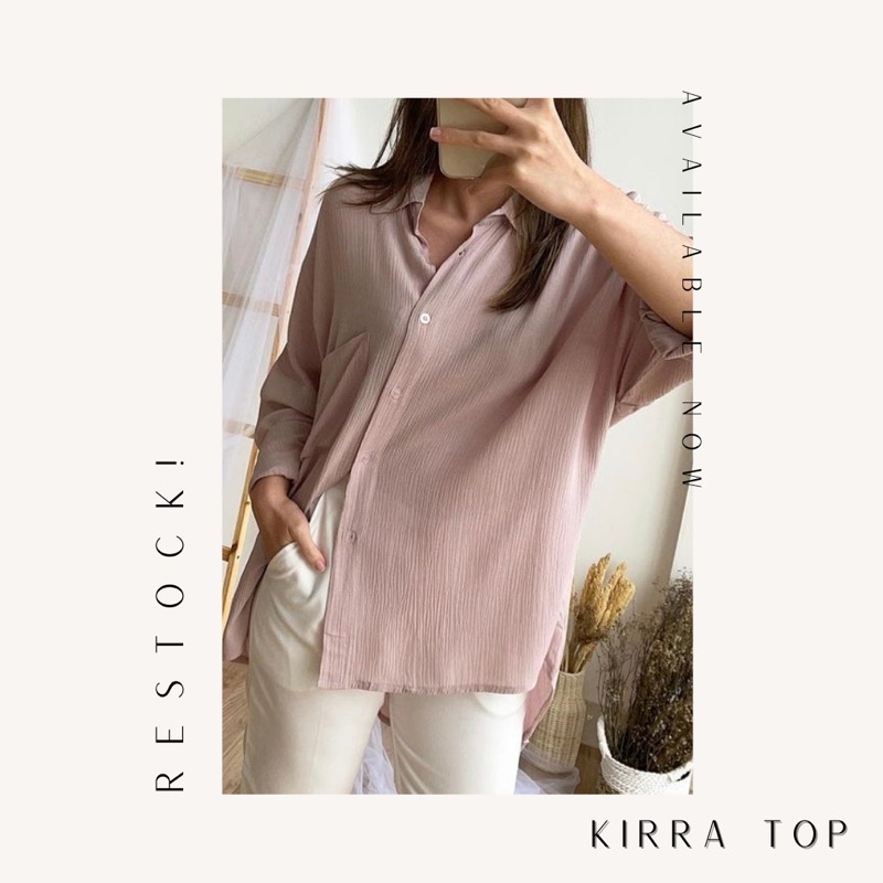 Kirra Top - Kemeja Wanita Bahan Rayon Crinkle Best Seller - BIG SIZE-6