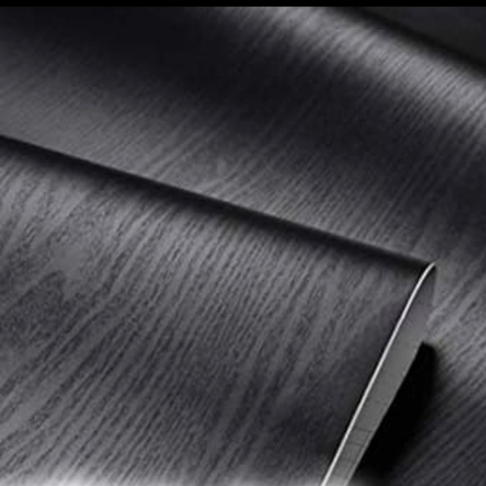 ( BELI 4 GRATIS 2 )Terlaris Wallpaper Sticker Wallpaper Dinding Ruang Tamu Motif Polos | Putih Salur Bunga | Cream | Abu Ungu Kuning Hijau Coklat Merah Pink Biru Batik Bunga Kembang Batu Bata 3D Kotak Segitiga Minimalis Garis Emas Tua Muda Murah-Serat Kayu Hitam