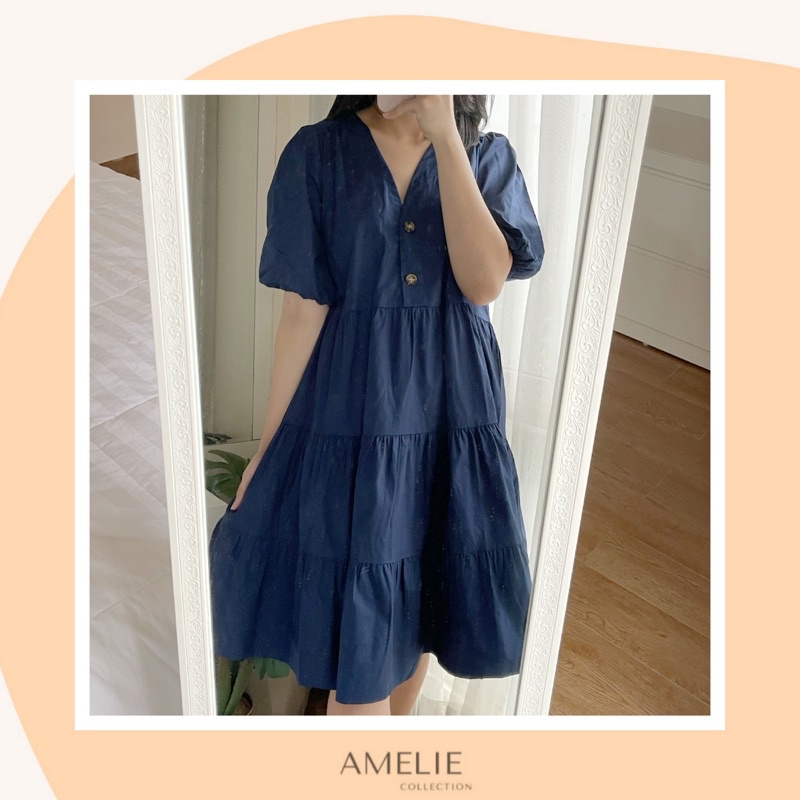 MERRY DRESS- layer tiered dress cotton busui bumil