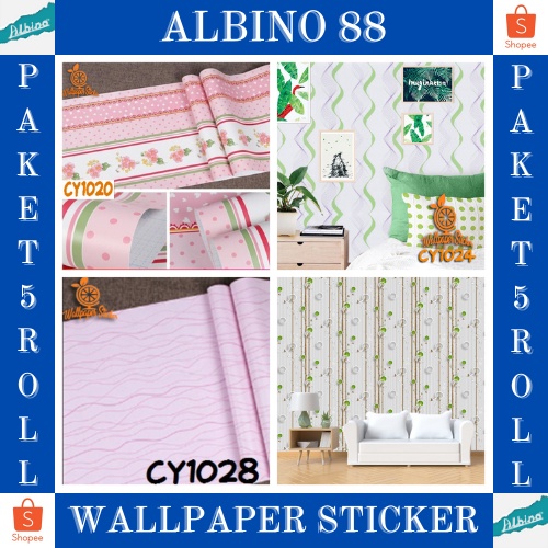 Murah Paket 5 Roll Wallpaper Dinding / Stiker Dinding Anti Air / Walpaper Dinding Kamar Tidur MotiF