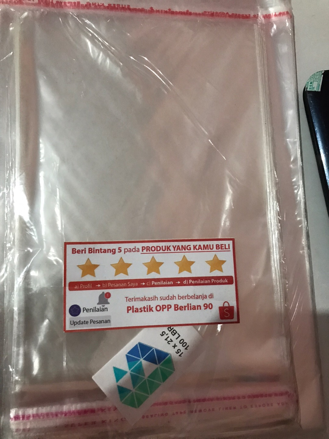 Plastik Opp Tebal 19 X 25 Cm 30 Micron (0,5) Plastik Kemasan / Plastik Undangan