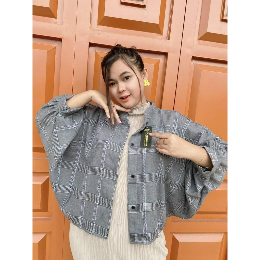 KEMEJA TAMARA BATWING FLANEL OUTER || KEMEJA KOTAK BEST SELLER