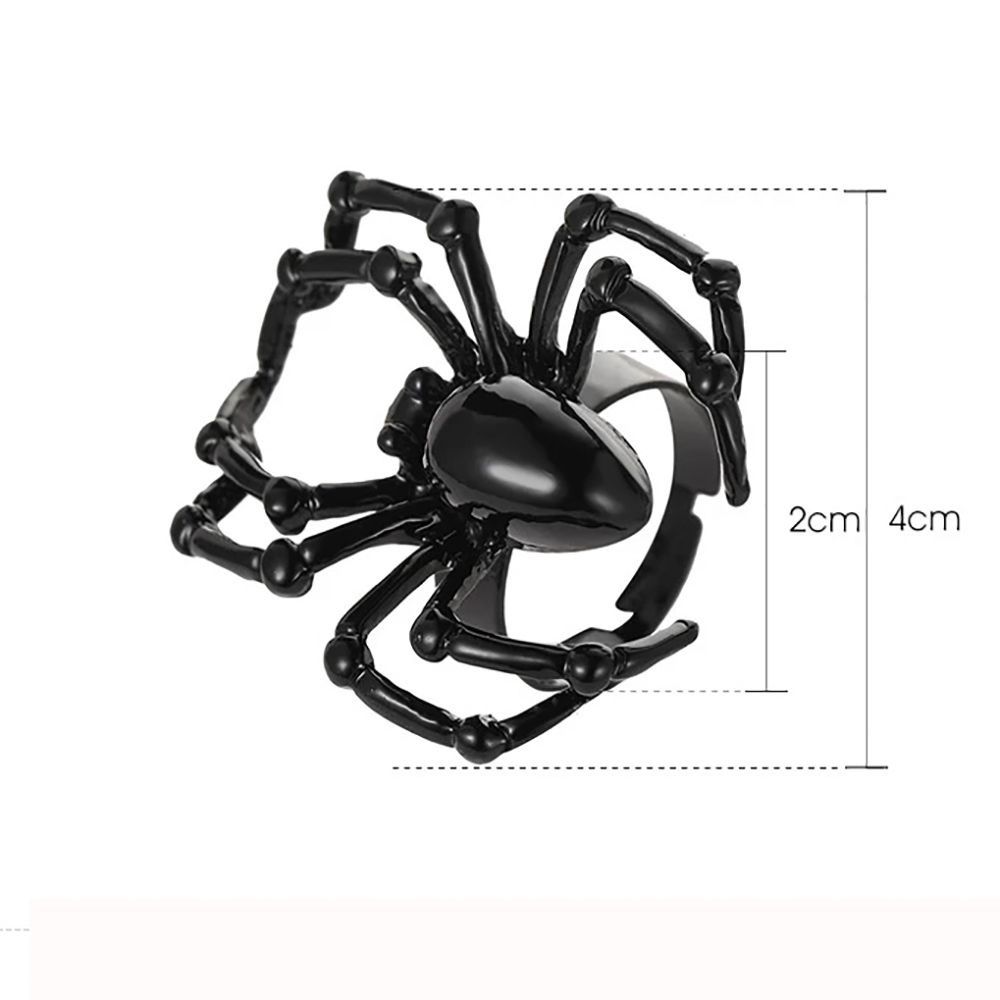 Needway  Adjustable Halloween Spider Ring Trendy Fashion Jewelry Korean Style Ring Cute Punk Octopus Alloy Simple Opening Ring Women Finger Ring/Multicolor