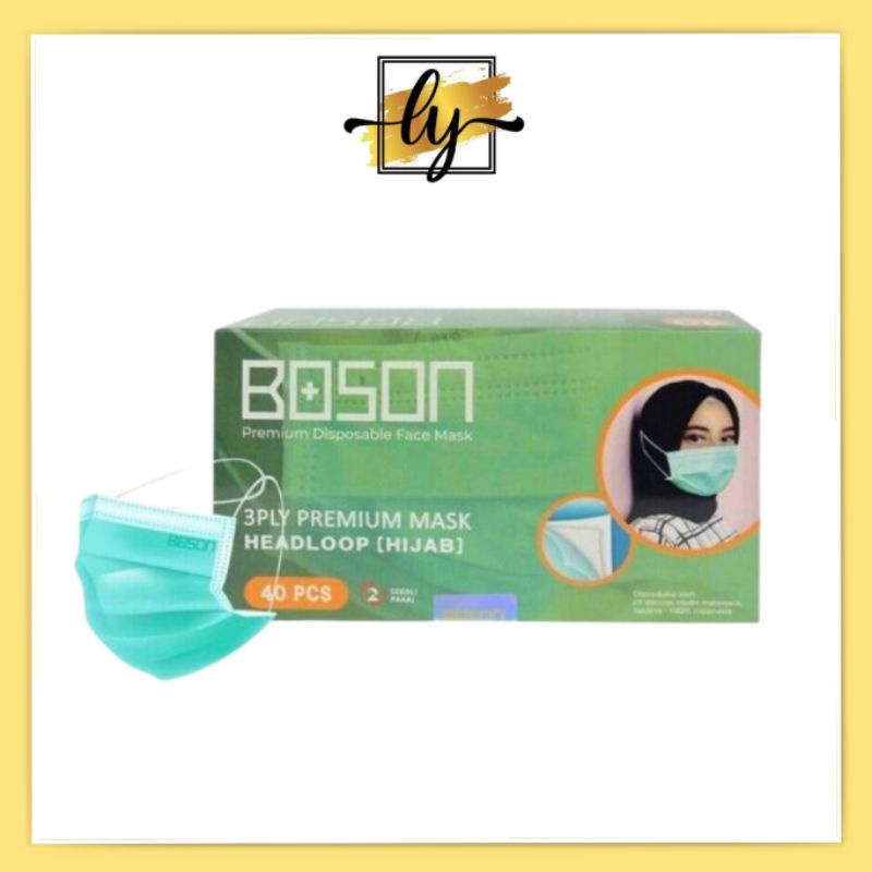 Jual ~LyShop~ BOSON Masker Hijab Headloop 3 Ply Non-Medis Isi 40 Pcs ...