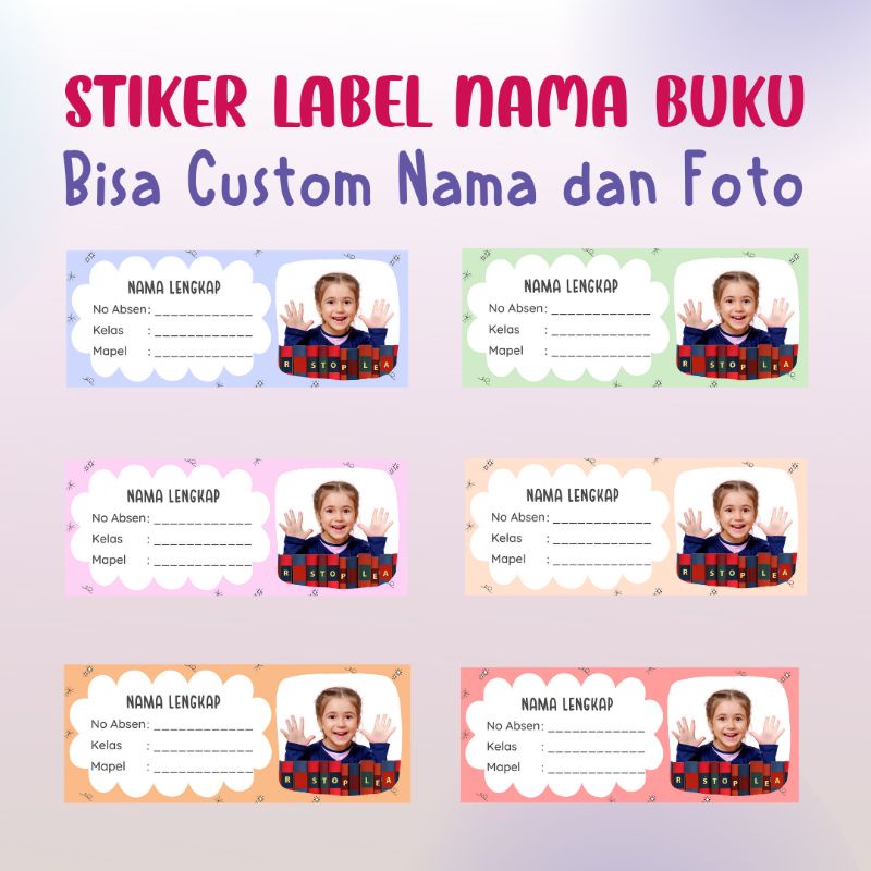 

Sticker Label Nama Buku | Custom Nama dan Foto | Perlengkapan Sekolah
