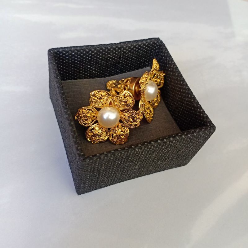 Giwang bali alpaka bunga