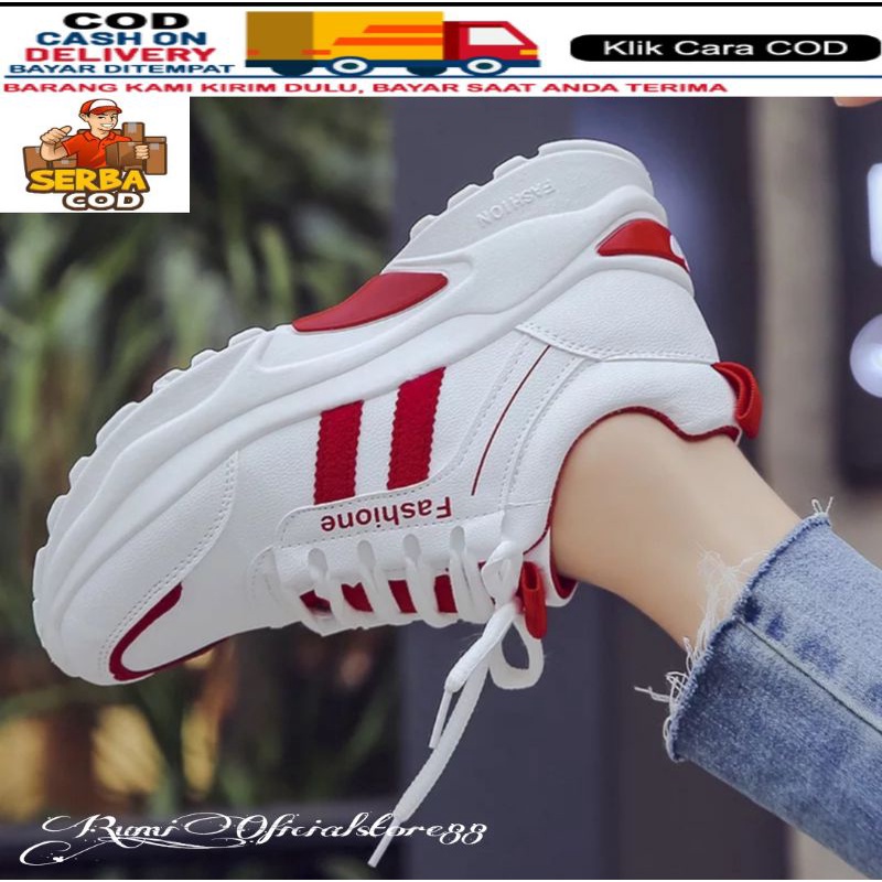 TmO - 8.8 Sale Sepatu wanita fashion sneakers korea Fashion Two/sepatu wanita sneakers tali kekinian dan trendy bisa cod size 37-40