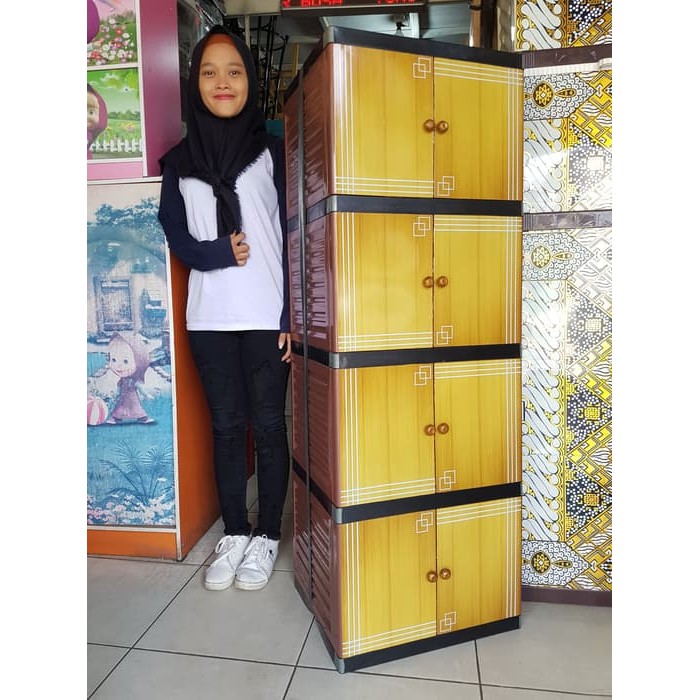 lemari plastik lemari pakaian 2 pintu naiba kayu