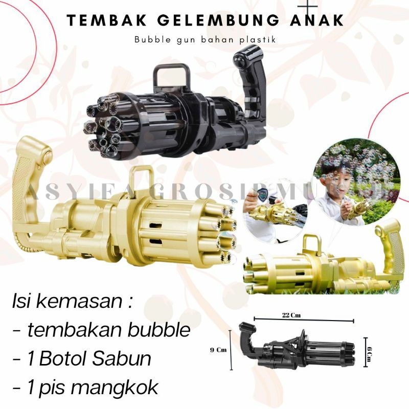 (COD) mainan tembak bubble gun/tembakan gelembung/bubble elektrik