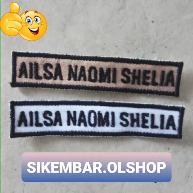 Bordir Nama untuk Seragam Sekolah / Seragam Pramuka. Kualitas Terbaik
