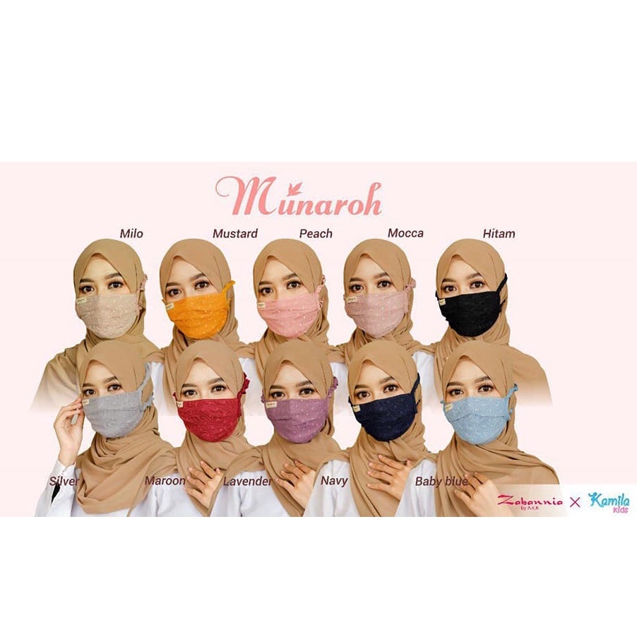 Masker Munaroh Zabannia / masker kain / non medis / masker hijab