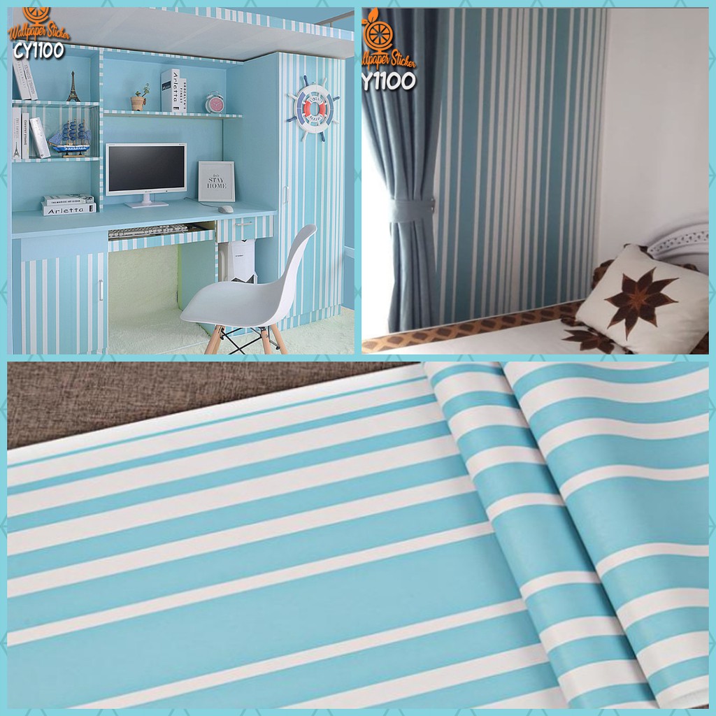 Wallpaper Dinding Wallpaper Stiker Wallpaper dinding Anak Walpaper45CM x 8M Walpaper Stiker Dinding Bata Garis Batik Karakter