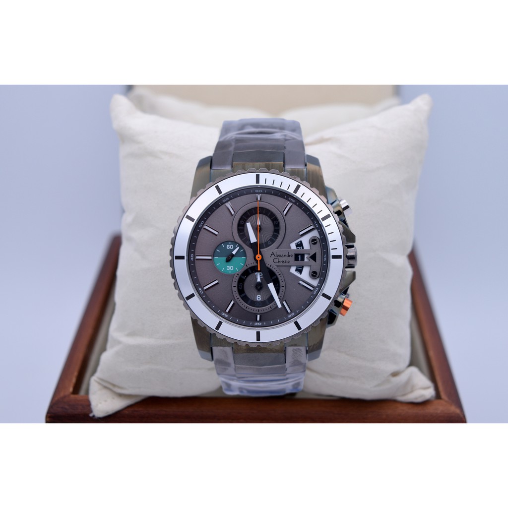 Alexandre Christie AC 6455 Silver Grey List Gold Men Original