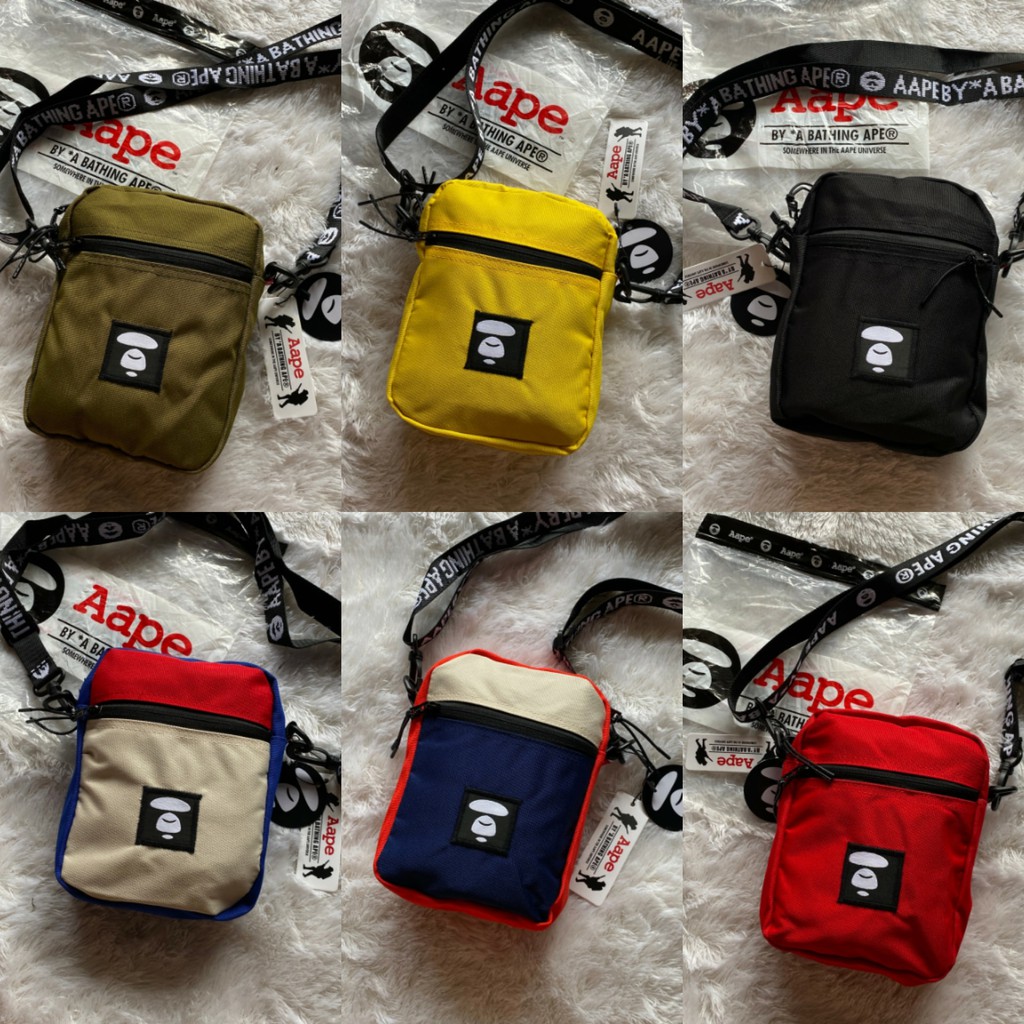 AAPE Slingbag SS20 / Tas Selempang Diagonal Pria Wanita Tas Kanvas