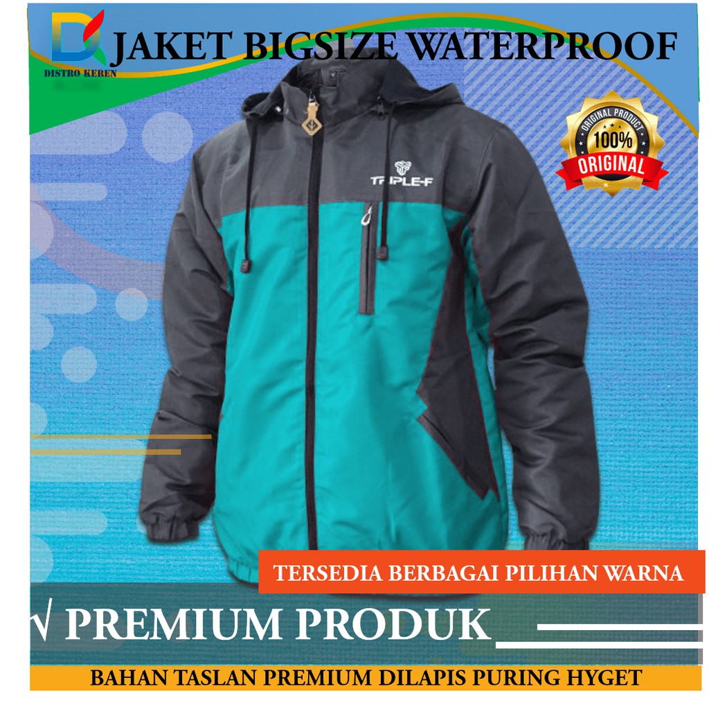 Jaket Pria Jumbo Jacket Big Size XXL Outdoor Taslan Waterproof Fashion Cowok Casual
