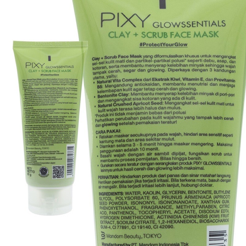 Pixy Glowssentials Clay + Scrub Face Mask 60gr