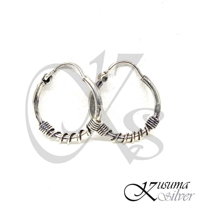 Anting Earrings Perak Silver Bali Hoop Kecil Budhis Lilit Pir Per Bulat Bayi Balita Pria Wanita Asli