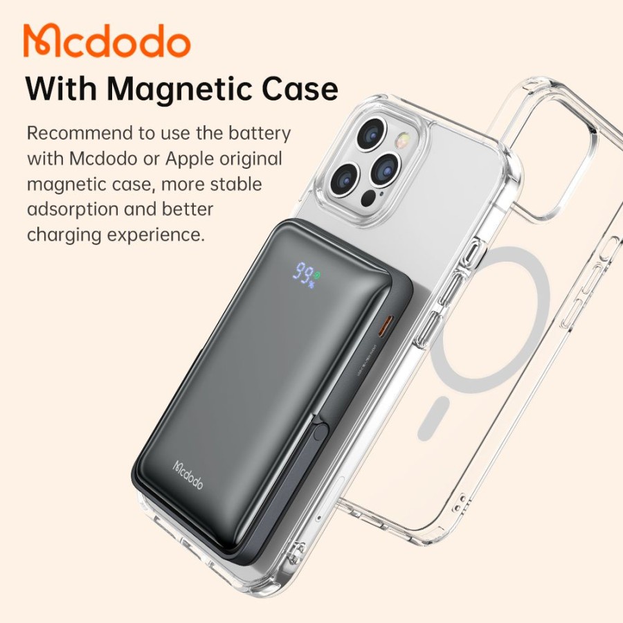 MCDODO POWERBANK IPHONE Magnetic Go Power Wireless Fast Charge 10000Mah