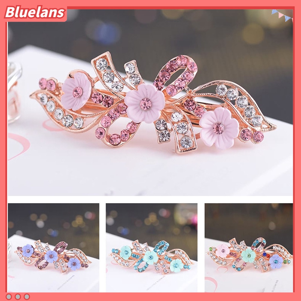 Bluelans Peacock Shape Hair Pin Flower Decor Shiny Hair Clip Tight Hair Styling Accessories