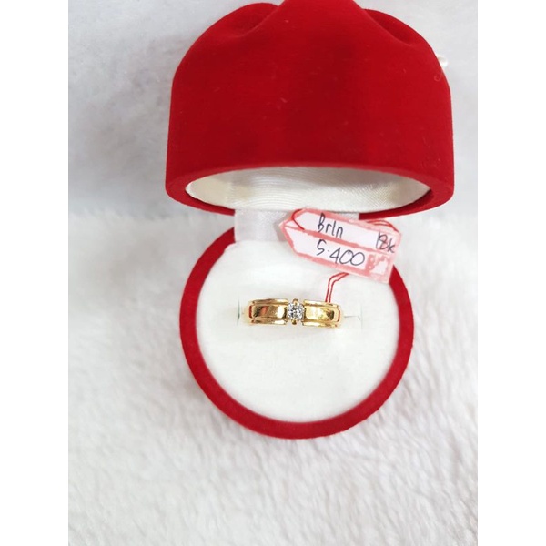 Brln212cc1cc cincin kawin gold persegi permata berlian diamond asli emas kuning asli berat 5.400 no 