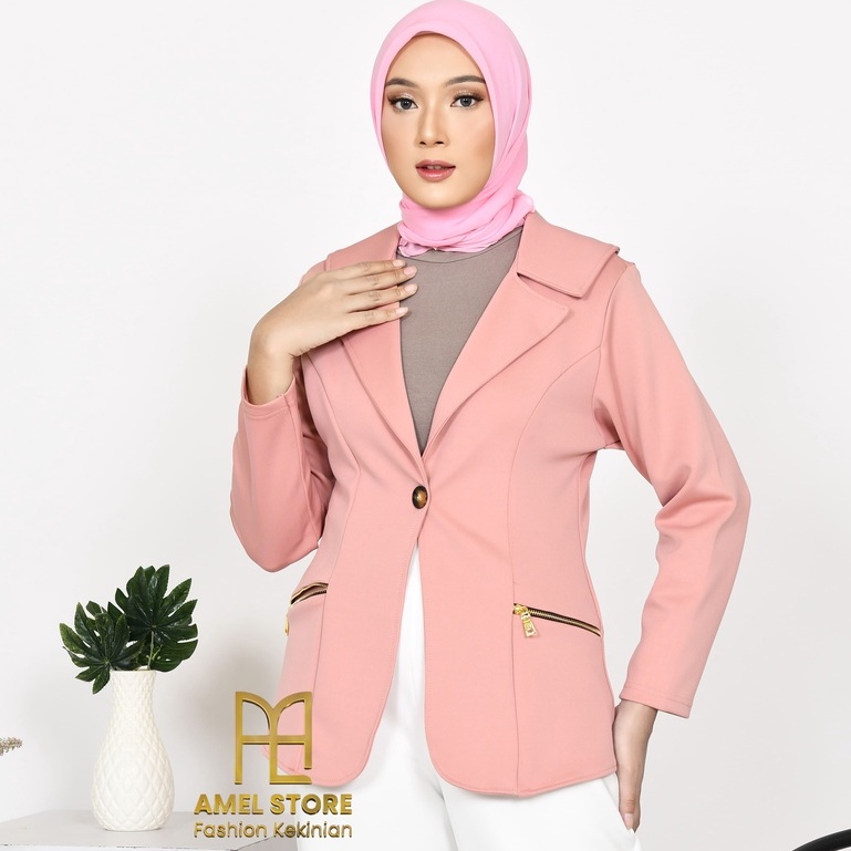 Jas blazer outer model slimfit formal kerja kantor casual hangout kuliah remaja wanita import premiu