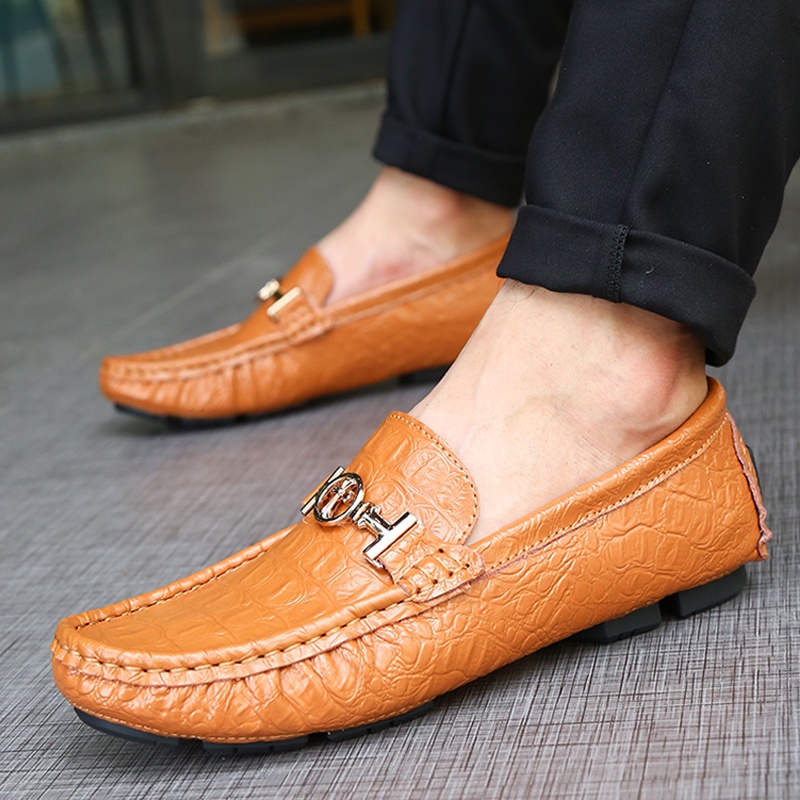 Terbaru Sepatu Pria Casual Loafers Import Sepatu Formal Slip On Motif Kulit Buaya Keren Sepatu Kuliah Santai Kerja 141