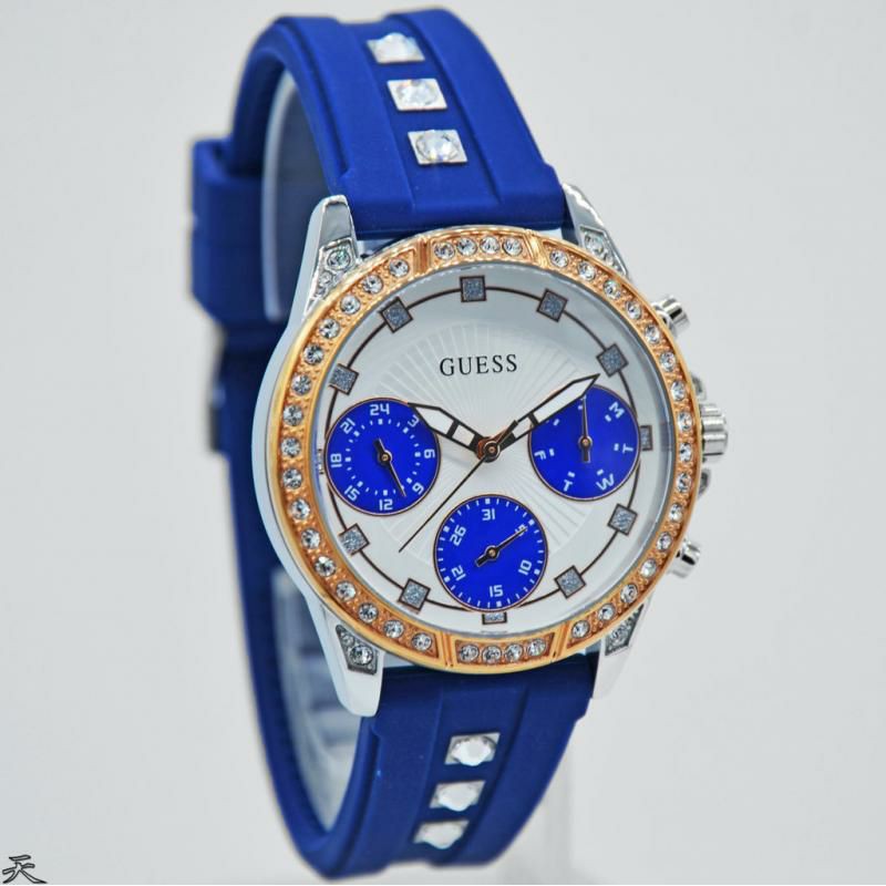 Jam Tangan Wanita Guess W1292L2 Rubber Karet Original Murah