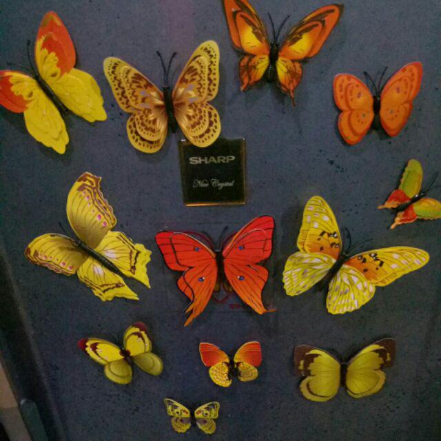 3d (singgle) Butterfly Wall Sticker Dingding Kupu² 3d Dengan Magnet