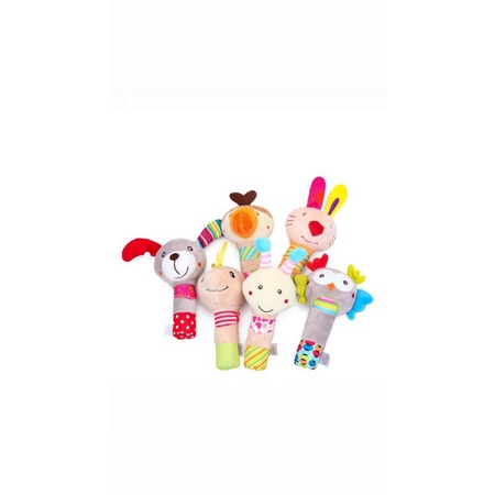 MAINAN BAYI RATTLE STIK PREMIUM / BONEKA BUNYI ANIMAL / MAINAN TANGAN BAYI/BONEKA TOET-TOET