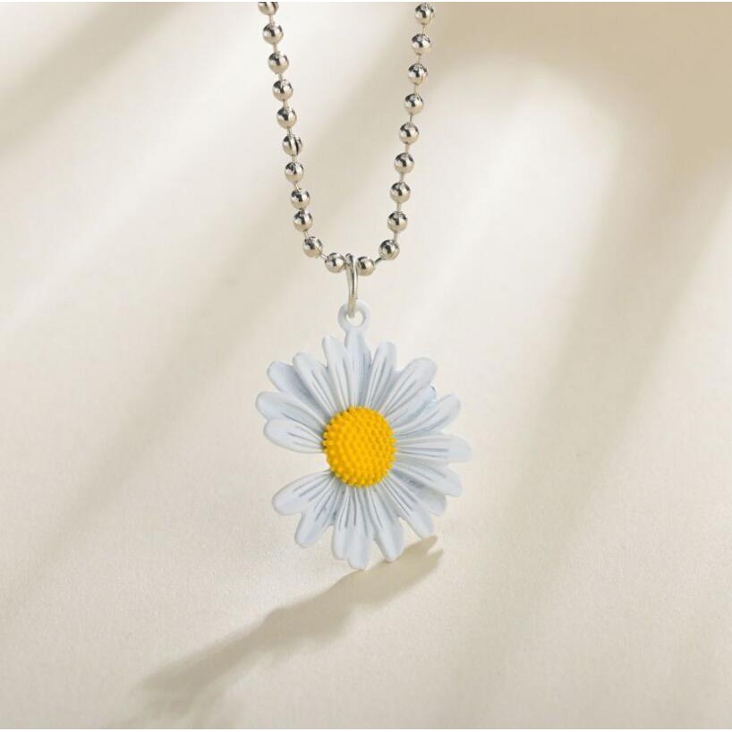 ♥TASBLUE♥H28 KALUNG RANTAI DENGAN BANDUL BUNGA Daisy Matahari Kecil Bahan Alloy Wanita/souvenir cantik murah lucu